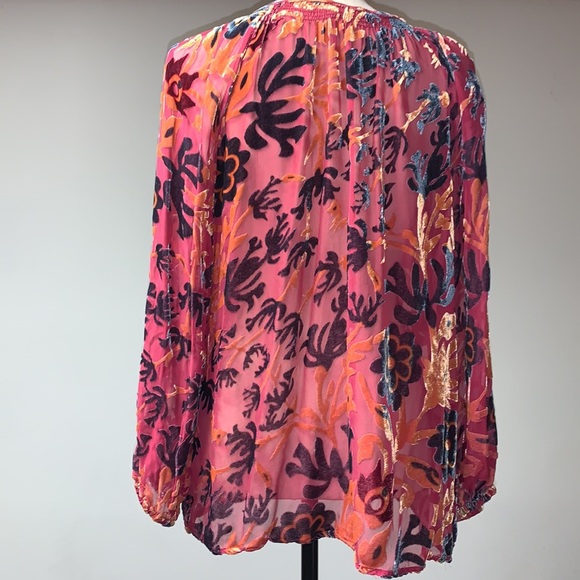 Sundance Sheer Button Up Blouse Medium - Picture 2 of 8